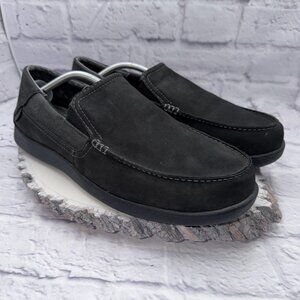 Crocs Men Santa Cruz 2 Luxe Leather Moccasin Loafers Sz 13 Comfort Slip On Shoes